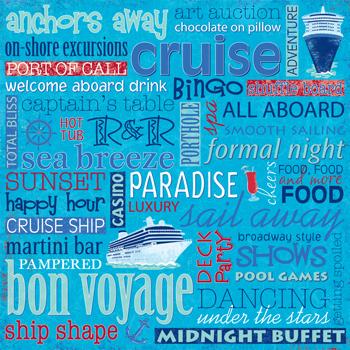 Cruise Phrases - 12x12 Scrapbooking Paper