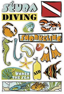 Diving - Cardstock Scrapbooking Stickers