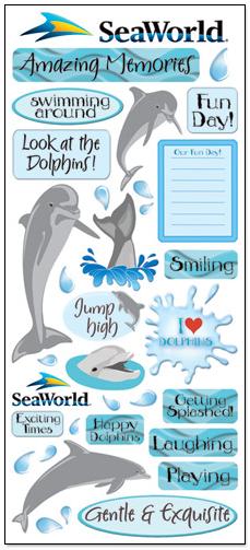 Sea World Dolphins - Large Cardstock Stickers