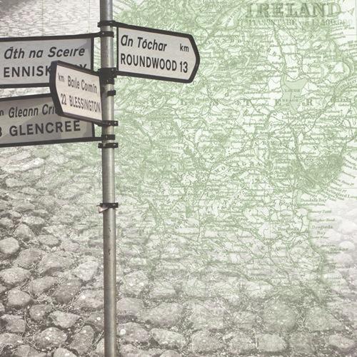 Ireland Map & Signs - 12x12 Scrapbooking Paper