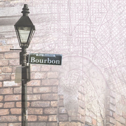 New Orleans Map - 12x12 Scrapbooking Paper