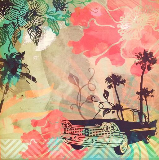 Retro Cadillac - 12x12 Scrapbooking Cardstock