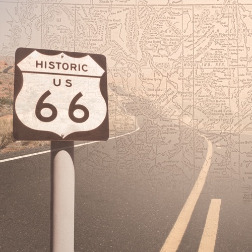 Route 66 Map - 12x12 Scrapbooking Paper