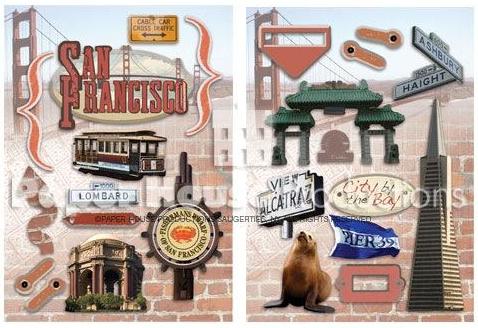 San Francisco - Chipboard Scrapbooking Embellishments