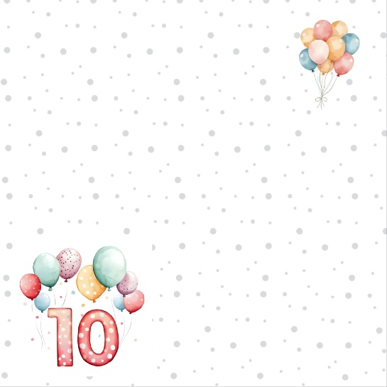 10th Birthday 12x12 Scrapbooking Paper