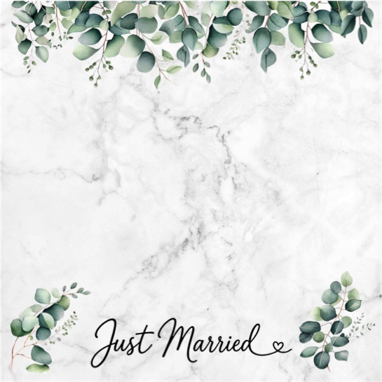 Just Married 12x12 Scrapbooking Paper