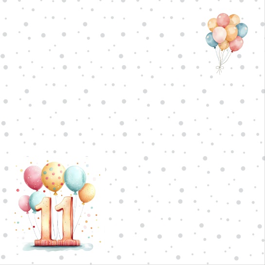 11th Birthday 12x12 Scrapbooking Paper