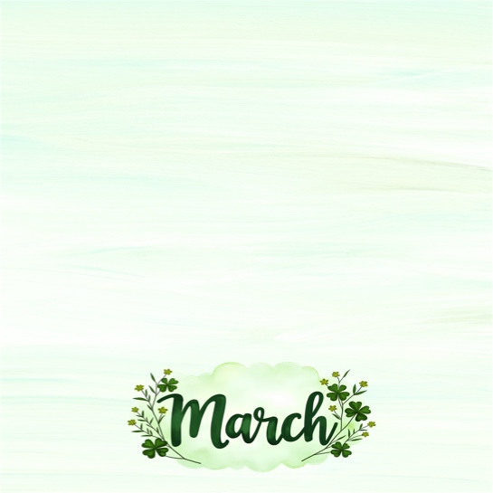 March 12x12 Scrapbooking Paper