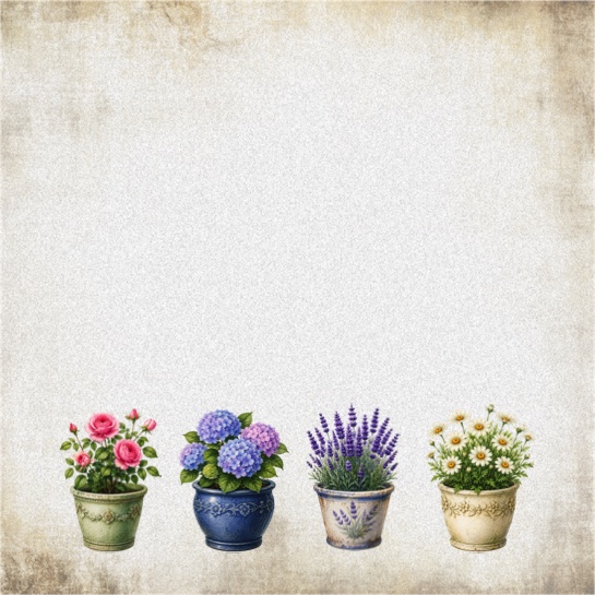Garden Pots 12x12 Scrapbooking Paper