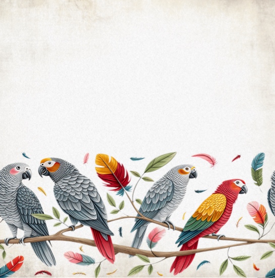Parrots 12x12 Scrapbooking Paper