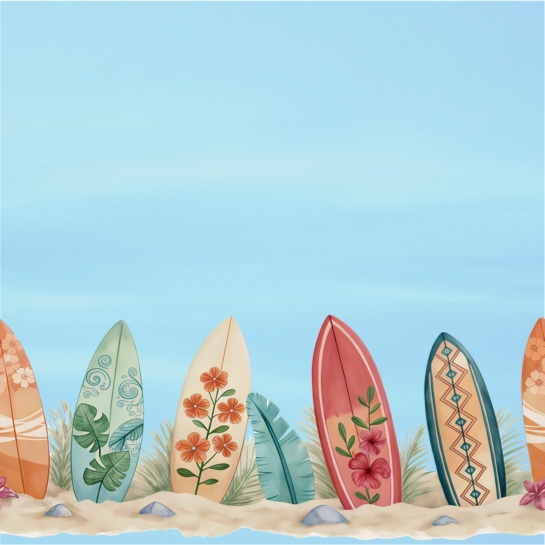 Surf Boards 12x12 Scrapbooking Paper