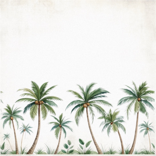 Palm Trees Border 12x12 Scrapbooking Paper