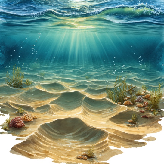 Ocean Floor Two 12x12 Scrapbooking Paper
