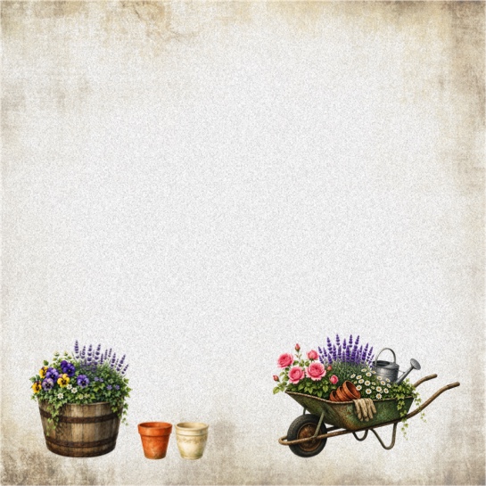 Wheelbarrow 12x12 Scrapbooking Paper