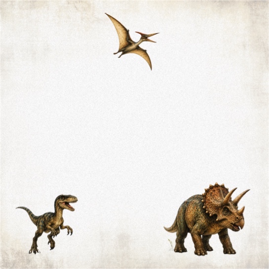 Three Dinosaurs 12x12 Scrapbooking Paper