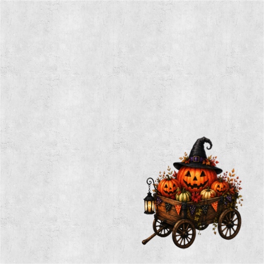 Pumpkin Cart 12x12 Scrapbooking Paper