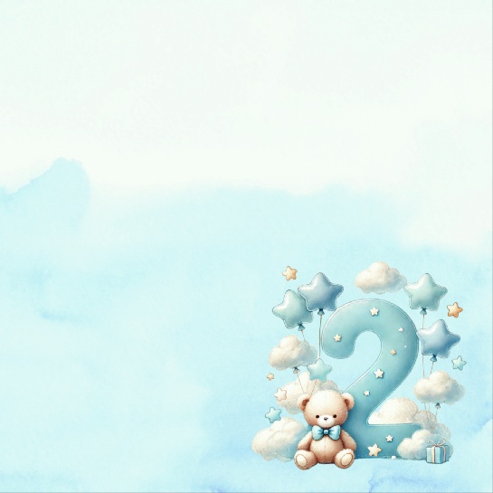 2nd Birthday Blue 12x12 Scrapbooking Paper