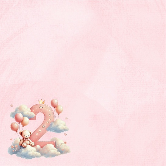 2nd Birthday Pink 12x12 Scrapbooking Paper