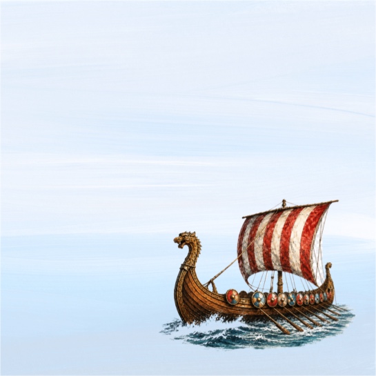 Viking Ship 12x12 Scrapbooking Paper