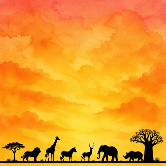 Safari Sunset 12x12 Scrapbooking Paper