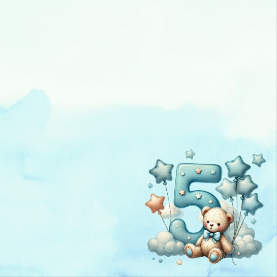 5th Birthday Blue 12x12 Scrapbooking Paper