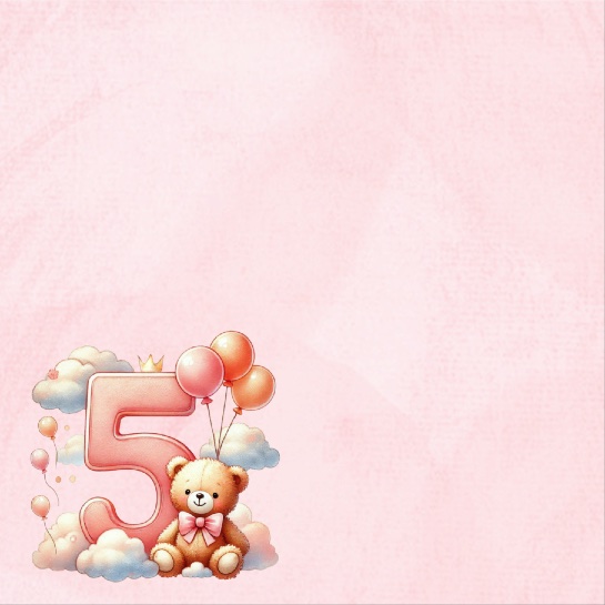 5th Birthday Pink 12x12 Scrapbooking Paper