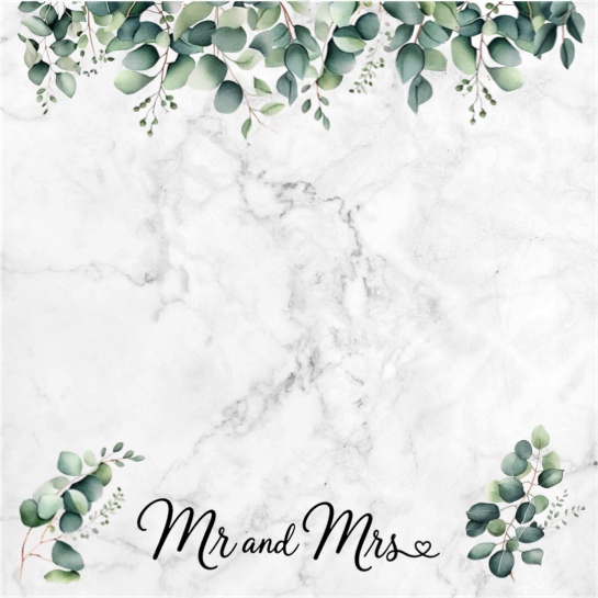 Mr and Mrs Eucalyptus 12x12 Scrapbooking Paper