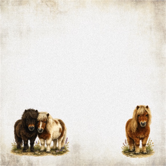 Shetland Ponies 12x12 Scrapbooking Paper