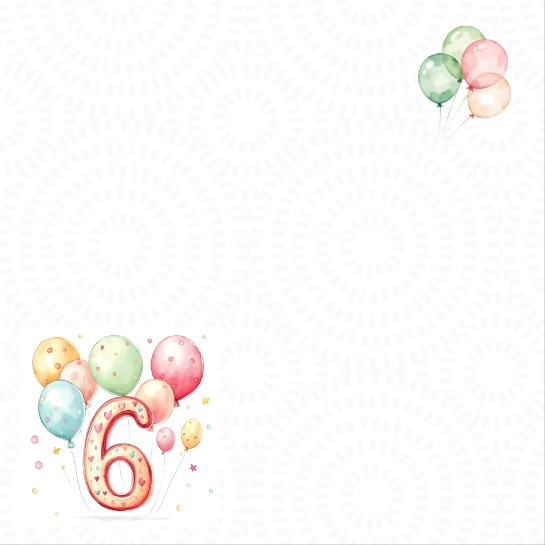 6th Birthday 12x12 Scrapbooking Paper