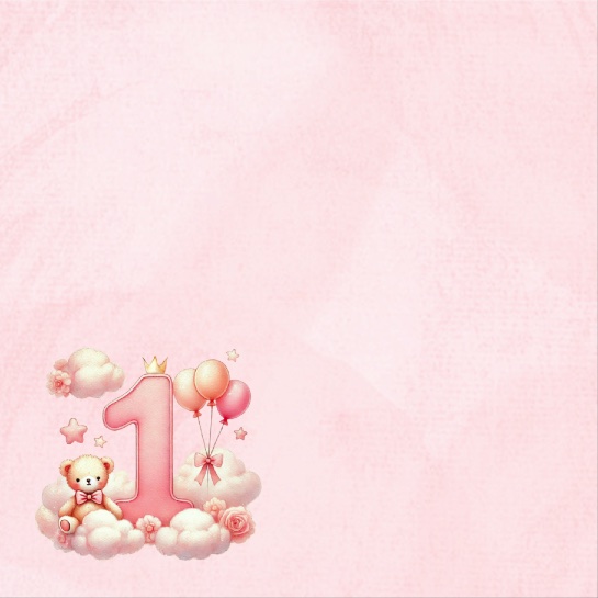 1st Birthday Pink 12x12 Scrapbooking Paper