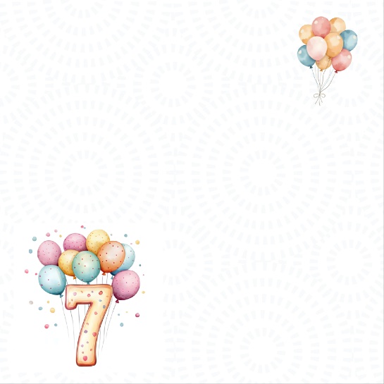 7th Birthday 12x12 Scrapbooking Paper