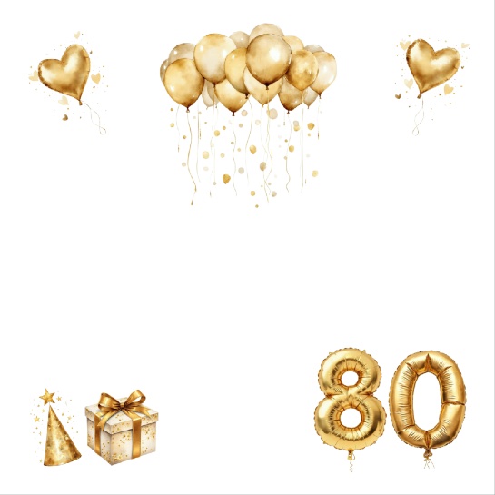 80th Birthday 12x12 Scrapbooking Paper
