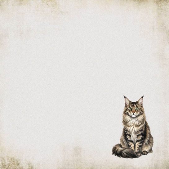 Maine Coon Cat 12x12 Scrapbooking Paper