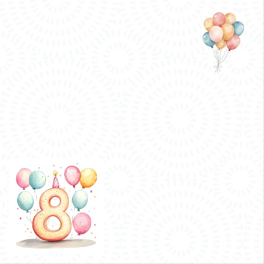 8th Birthday 12x12 Scrapbooking Paper