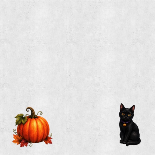 Halloween Pumpkin and Cat 12x12 Scrapbooking Paper