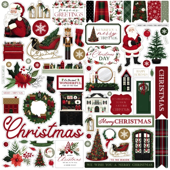 A Wonderful Christmas 12x12 Cardstock Scrapbooking Stickers