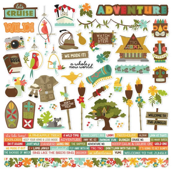 Say Cheese Adventure at the Park 12x12 Cardstock Scrapbooking Stickers