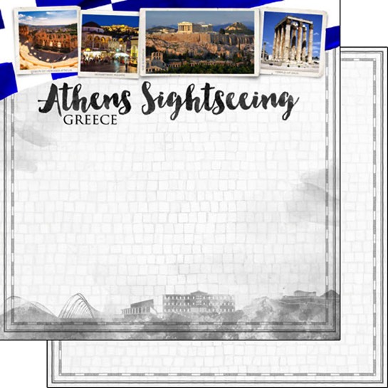 Athens Sightseeing 12x12 Double Sided Scrapbooking Paper