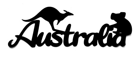 Australia Scrapbooking Laser Cut Title with Kangaroo and koala