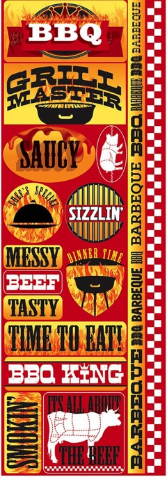 BBQ Cardstock Scrapbooking Stickers and Borders