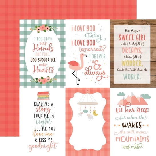 Baby Girl 4x6 Journal Cards 12x12 Double Sided Scrapbooking Paper