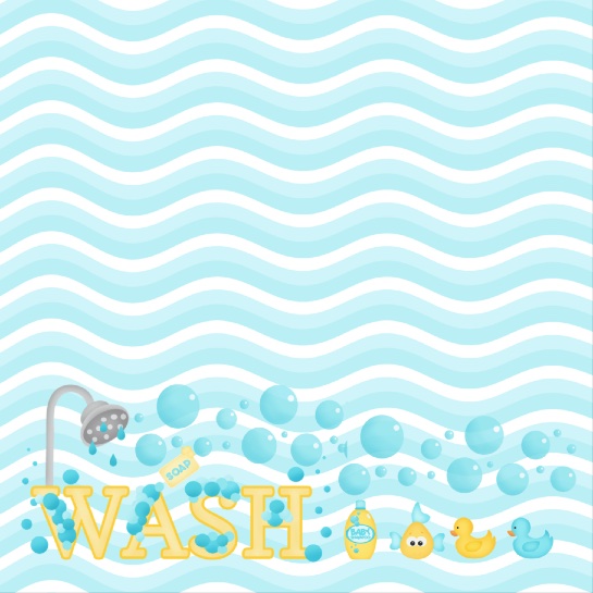 Baby Wash Time 12x12 Scrapbooking Paper