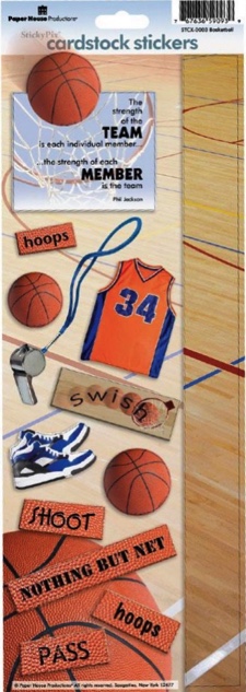 Basketball Cardstock Scrapbooking Stickers
