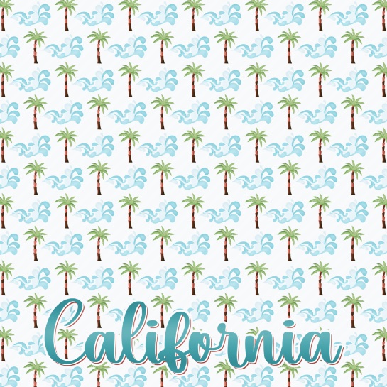 California Palms Pattern 12x12 Scrapbooking Paper