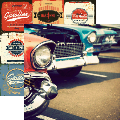 Car Show Double Sided 12x12 Scrapbooking Paper