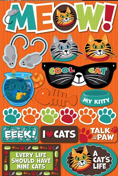 Meow Cat 3D Scrapbooking Stickers
