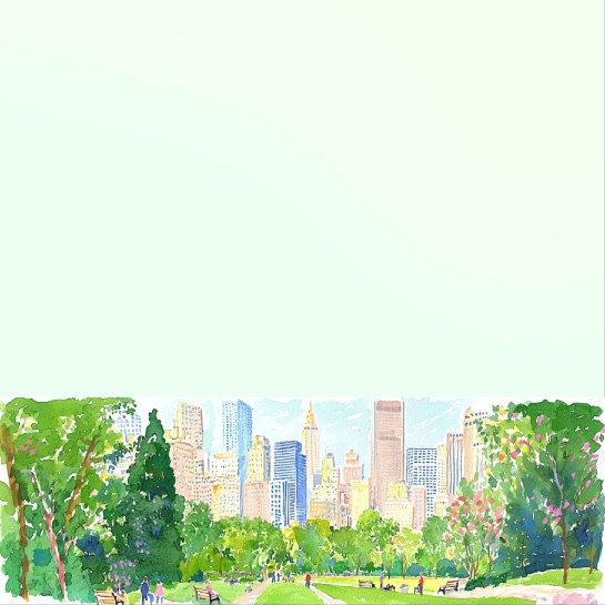 Central Park Sketch 12x12 Scrapbooking Paper