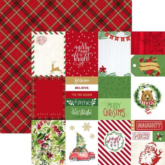 Christmas Tags Double Sided 12x12 Scrapbooking Paper