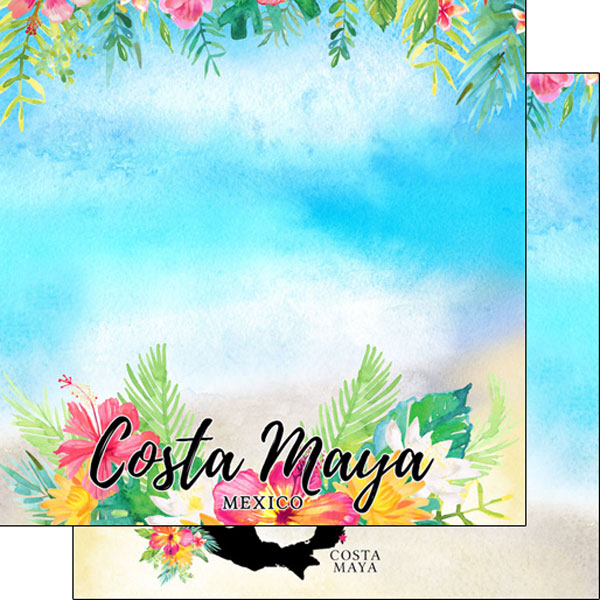 Costa Maya 12x12 Double Sided Scrapbooking Paper