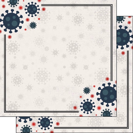 Covid 19 Corners 12x12 Double Sided Scrapbooking Paper
